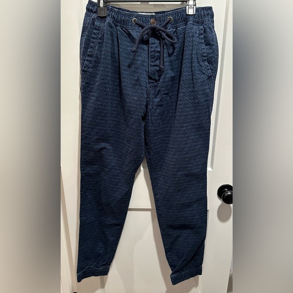 Men’s Y2K Abercrombie & Fitch Joggers Blue Print All Over Button Fly Size XL - Picture 1 of 8